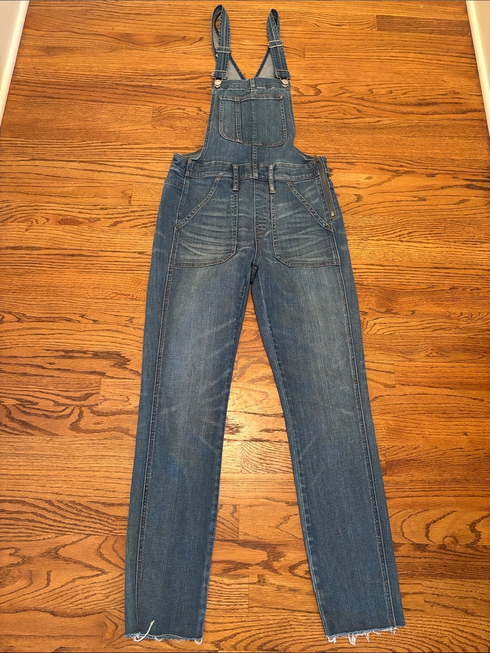 Madewell Classic Slim Straight Denim Overalls - Medium Blue